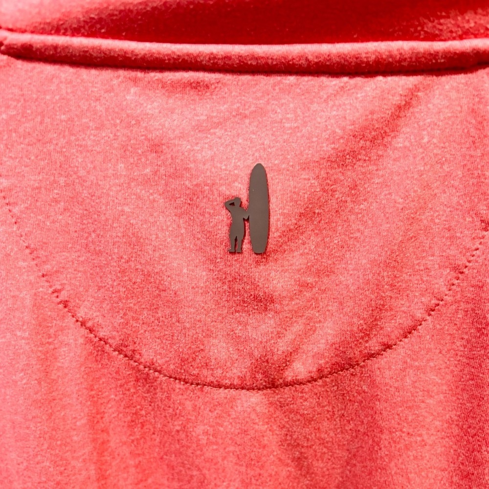 Johnnie-O Mens XXL Quarter Zip Pullover Coral Pink Heather Long Sleeve Golf Top - Picture 5 of 8